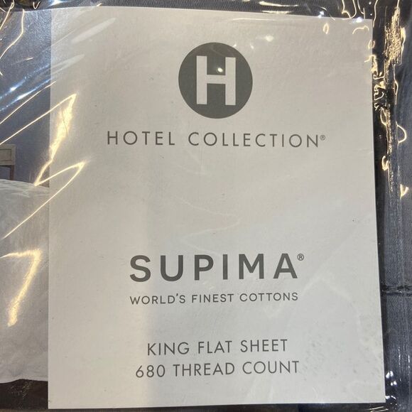 - Hotel Collection 680 Thread Count 100% Supima Cotton Extra Deep Flat She… - Picture 2 of 3